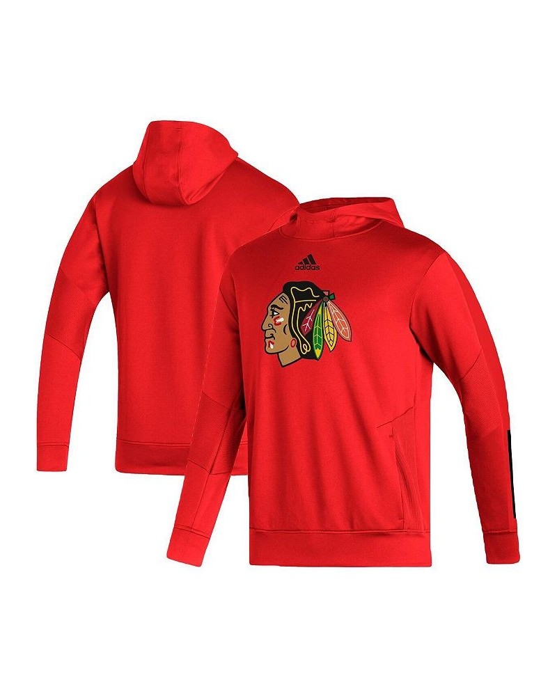 Men's Red Chicago Blackhawks Training AEROREADY Pullover Hoodie $50.00 Sweatshirt