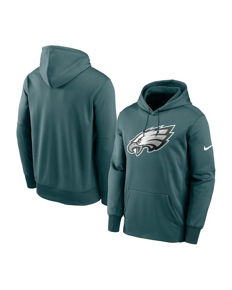 Men's Midnight Green Philadelphia Eagles Fan Gear Primary Logo Performance Pullover Hoodie $27.06 Sweatshirt