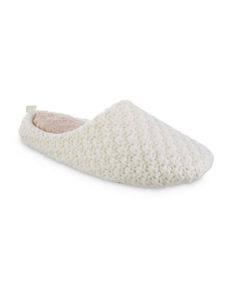 Women's Chunky Knit Sutton Hoodback Slippers White $12.31 Shoes