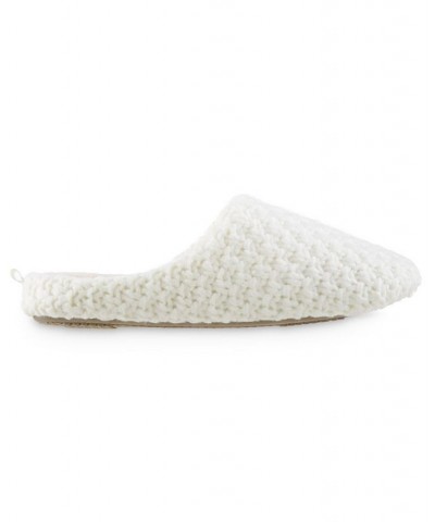 Women's Chunky Knit Sutton Hoodback Slippers White $12.31 Shoes