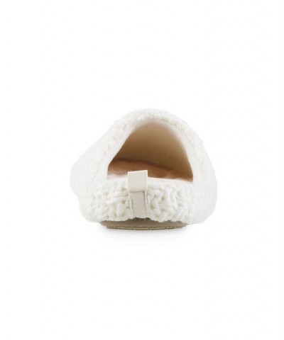 Women's Chunky Knit Sutton Hoodback Slippers White $12.31 Shoes