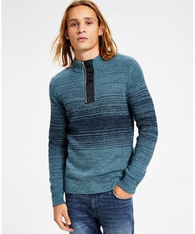 Men's Quarter-Zip OmbrÉ Sweater PD05 $20.75 Sweaters