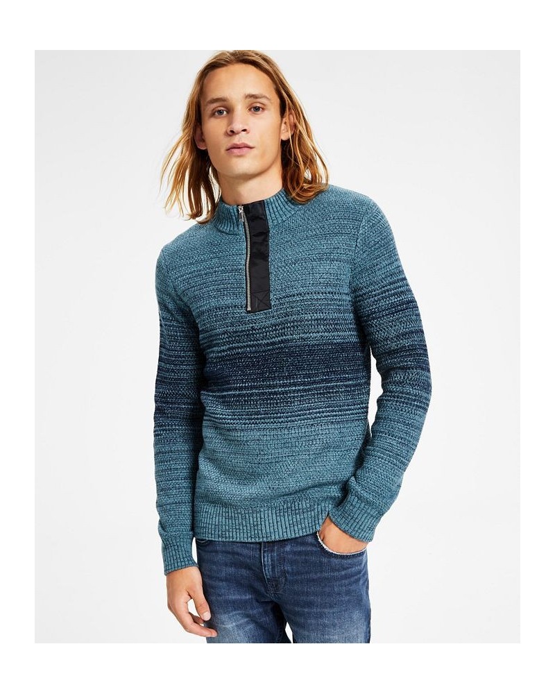 Men's Quarter-Zip OmbrÉ Sweater PD05 $20.75 Sweaters