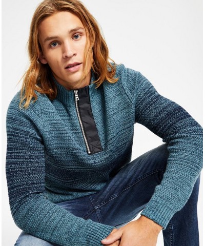 Men's Quarter-Zip OmbrÉ Sweater PD05 $20.75 Sweaters