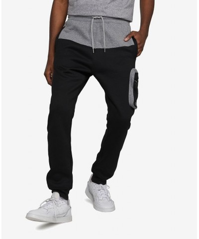 Men's Top Block Cargo Fleece Joggers Black $31.96 Pants