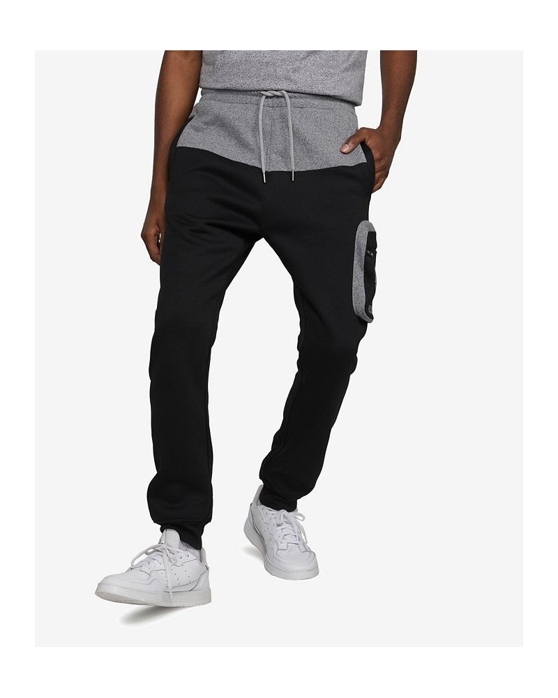 Men's Top Block Cargo Fleece Joggers Black $31.96 Pants