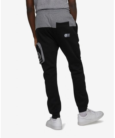 Men's Top Block Cargo Fleece Joggers Black $31.96 Pants