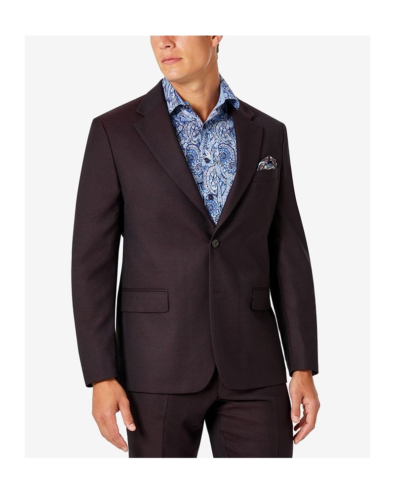 Men's Classic-Fit Wool Suit Separate Jacket Red $64.80 Suits