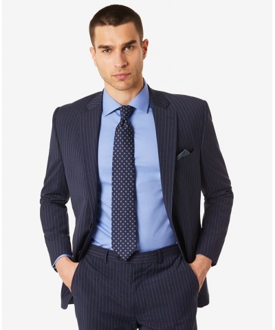 Men's Classic-Fit Wool Stretch Suit Separates Blue $91.38 Suits