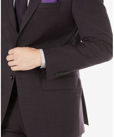 Men's Skinny Eggplant Wool Suit Separates Purple $60.80 Suits