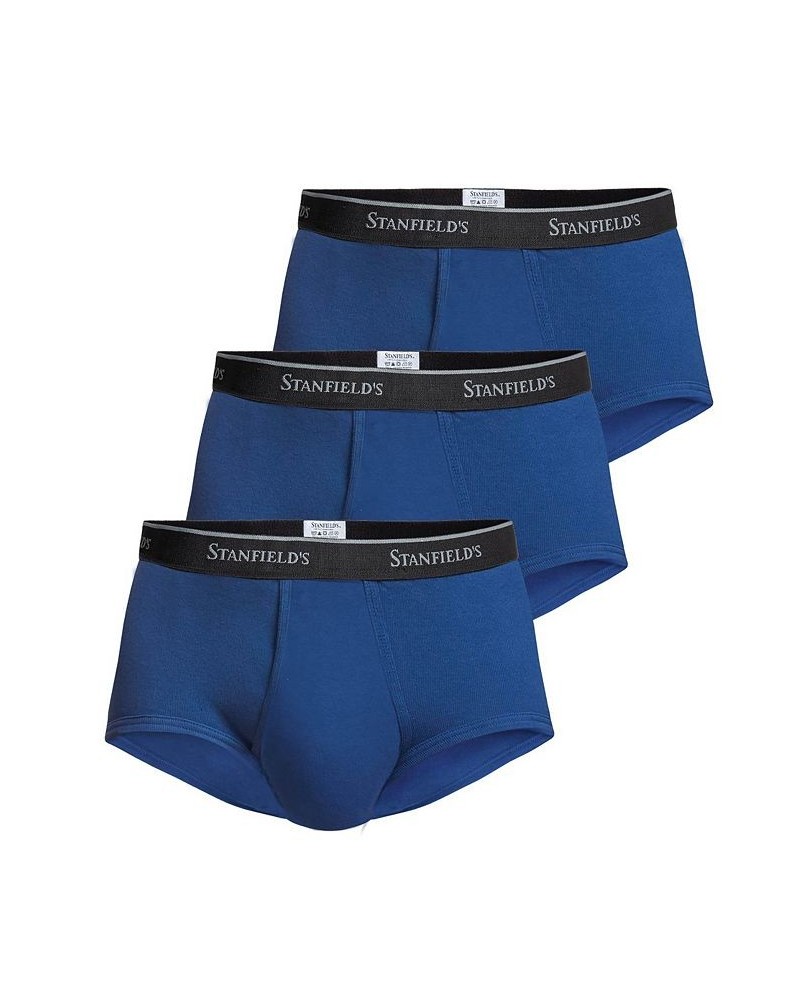 Premium Cotton Men's 3 Pack Brief Underwear Blue $28.62 Underwear