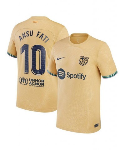 Men's Ansu Fati Yellow Barcelona 2022/23 Away Breathe Stadium Replica Player Jersey $51.80 Jersey