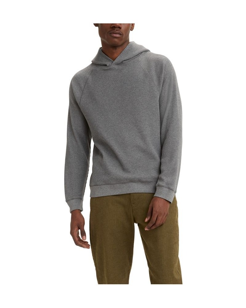 Men's Seasonal Relaxed Fit Hooded Thermal T-shirt Gray $21.04 T-Shirts