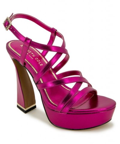 Women's Allen Strappy Platform Sandals Pink $67.05 Shoes