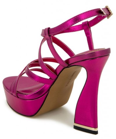 Women's Allen Strappy Platform Sandals Pink $67.05 Shoes