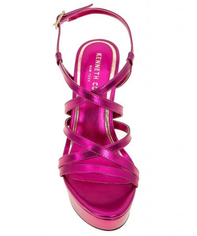 Women's Allen Strappy Platform Sandals Pink $67.05 Shoes