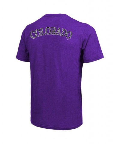 Men's Threads Purple Colorado Rockies Throwback Logo Tri-Blend T-shirt $28.59 T-Shirts