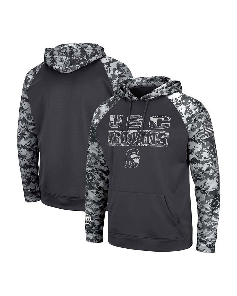 Men's Charcoal USC Trojans OHT Military-Inspired Appreciation Digital Camo Pullover Hoodie $31.50 Sweatshirt