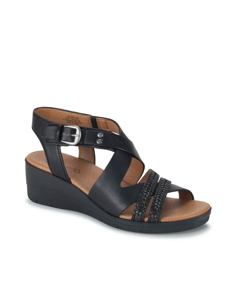 Women's Kalena Wedge Sandal Black $45.05 Shoes