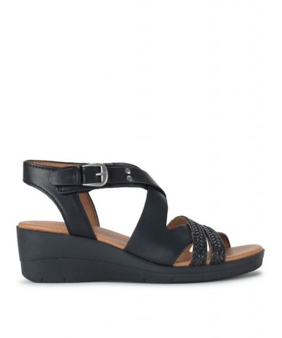 Women's Kalena Wedge Sandal Black $45.05 Shoes