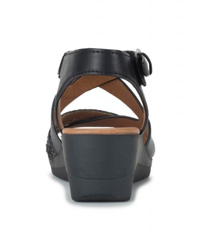 Women's Kalena Wedge Sandal Black $45.05 Shoes