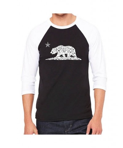 California Dreaming Men's Raglan Word Art T-shirt Black $26.99 T-Shirts