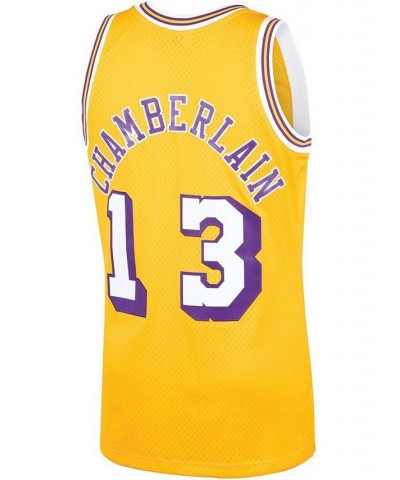 Men's Wilt Chamberlain Gold Los Angeles Lakers 1971-72 Hardwood Classics Swingman Player Jersey $54.39 Jersey