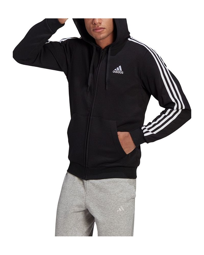 Men's Essentials Full-Zip Hoodie Black/White $28.86 Sweatshirt