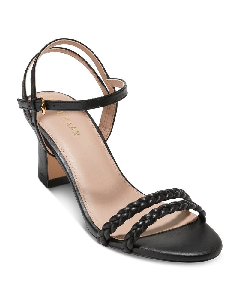 Women's Alyse Braided Ankle-Strap Dress Sandals Black $74.80 Shoes