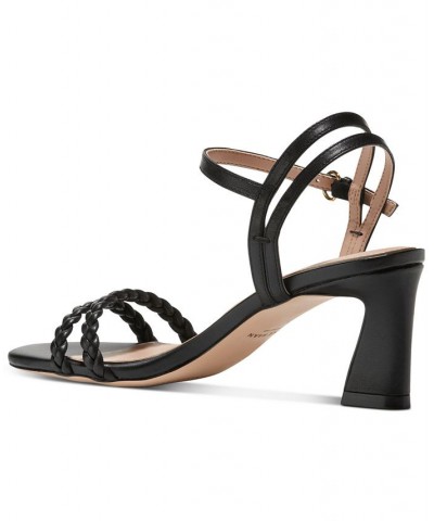 Women's Alyse Braided Ankle-Strap Dress Sandals Black $74.80 Shoes