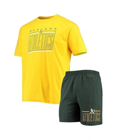 Men's Green, Gold Oakland Athletics Meter T-shirt and Shorts Sleep Set $32.34 Pajama