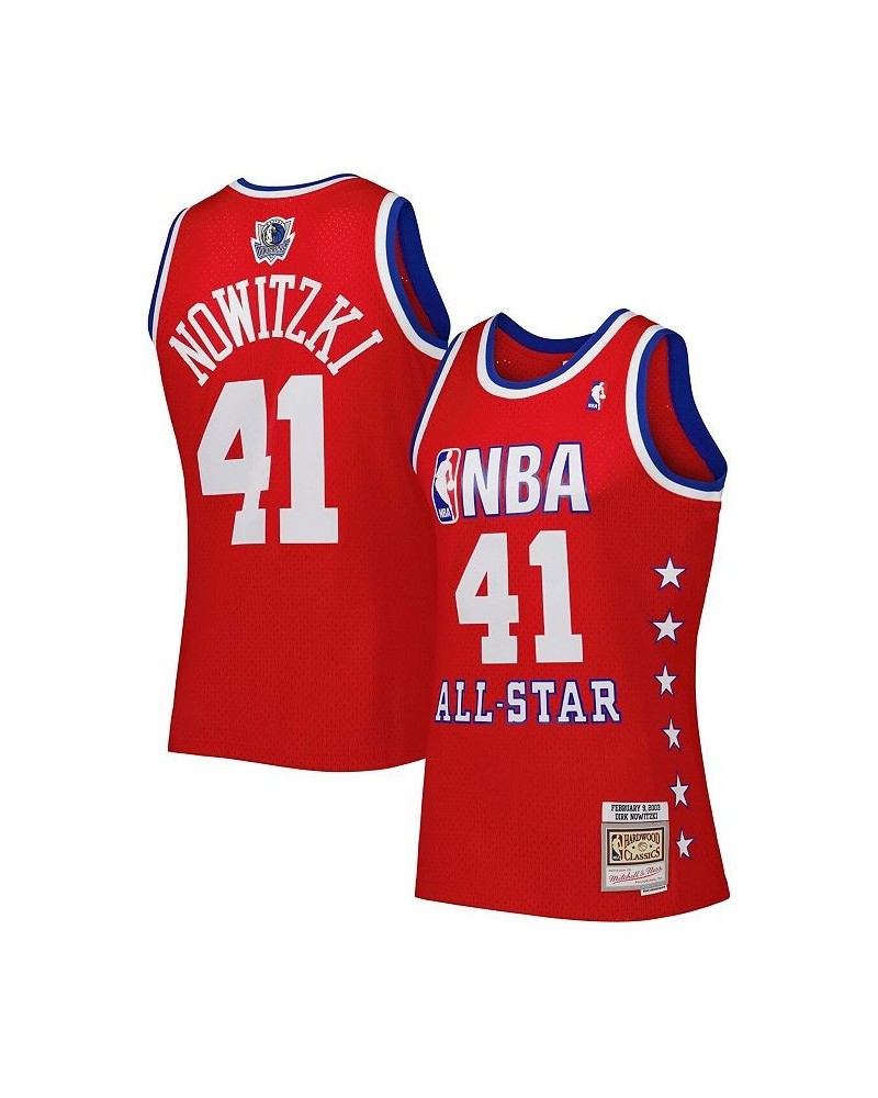 Men's Dirk Nowitzki Red Western Conference 2003 All Star Game Swingman Jersey $50.75 Jersey