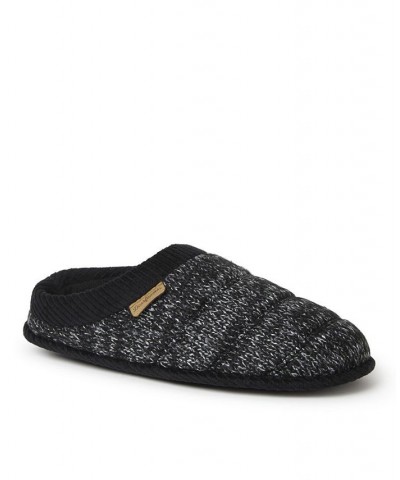 Men's Asher Quilted Marled Knit Clog Slippers Black $23.00 Shoes