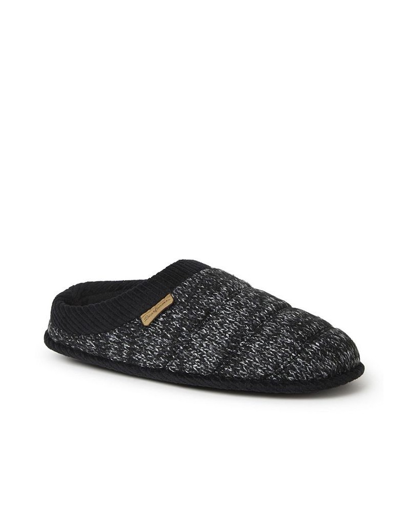 Men's Asher Quilted Marled Knit Clog Slippers Black $23.00 Shoes