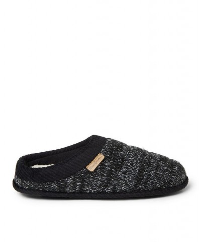 Men's Asher Quilted Marled Knit Clog Slippers Black $23.00 Shoes