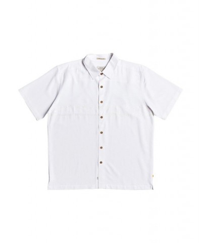 Men's Tahiti Palms Short Sleeve Shirt White $36.96 Shirts