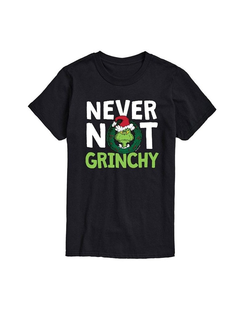 Men's Dr. Seuss The Grinch Never Not Grinchy Graphic T-shirt Black $18.89 T-Shirts