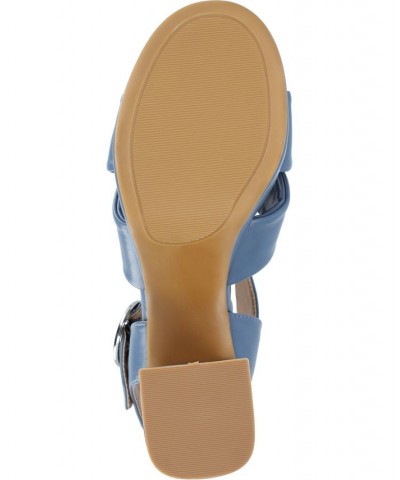 Women's Akeely Platform Sandals Blue $48.40 Shoes