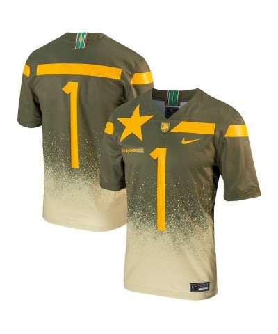 Men's 1 Olive Army Black Knights 1st Armored Division Old Ironsides Untouchable Football Jersey $46.00 Jersey