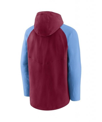 Men's Burgundy, Light Blue Philadelphia Phillies Authentic Collection Performance Raglan Full-Zip Hoodie $40.50 Sweatshirt