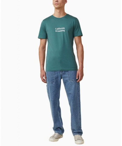 Men's Tbar Text Short Sleeve T-shirt Green $15.40 T-Shirts