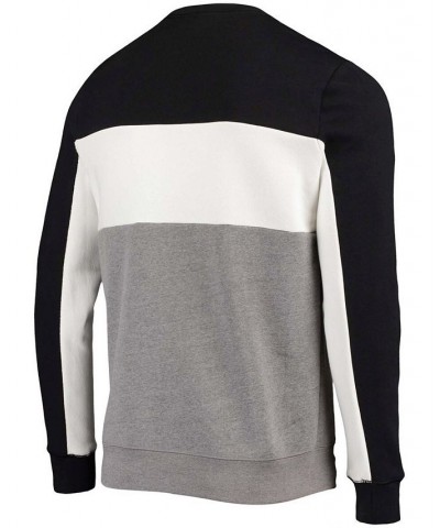 Men's Black and Silver Las Vegas Raiders Color Block Pullover Sweatshirt $24.94 Sweatshirt