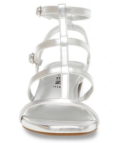 Women's Mecca Block Heel Sandal Silver $53.46 Shoes