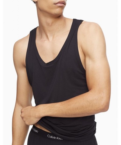 Men's Ultra Soft Modern Modal Lounge Tank Black $11.32 Pajama