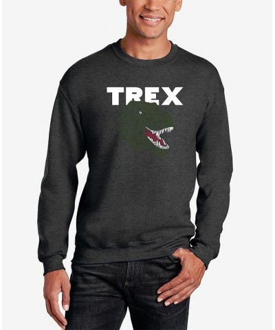 Men's Word Art T-Rex Head Crewneck Sweatshirt Gray $27.99 Sweatshirt