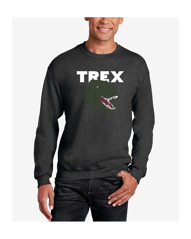 Men's Word Art T-Rex Head Crewneck Sweatshirt Gray $27.99 Sweatshirt