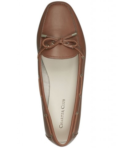 Davinaa Lace-Up Loafer Flats Brown $43.73 Shoes