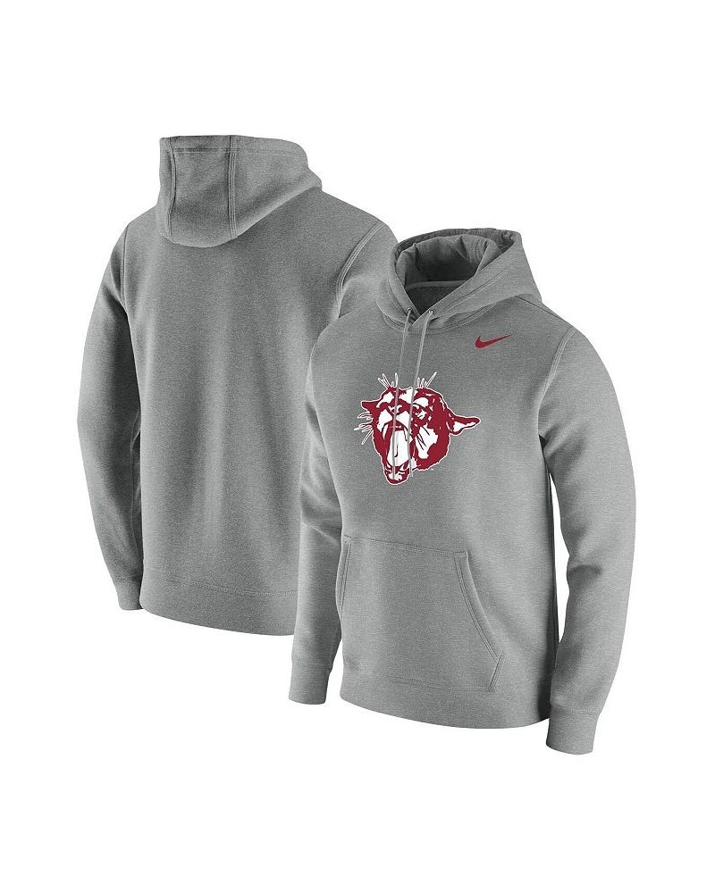 Men's Heathered Gray Washington State Cougars Vintage-Like School Logo Pullover Hoodie $46.74 Sweatshirt