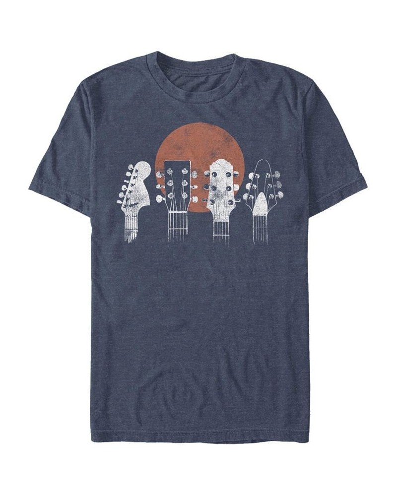 Men's Generic Additude Guitar Heads Short Sleeve T-shirt Blue $20.64 T-Shirts