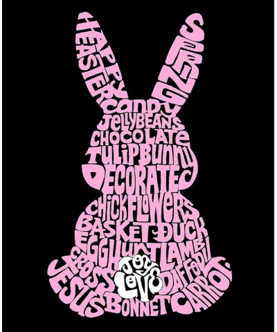 Men's Word Art Easter Bunny Short Sleeve T-shirt Black $19.59 T-Shirts